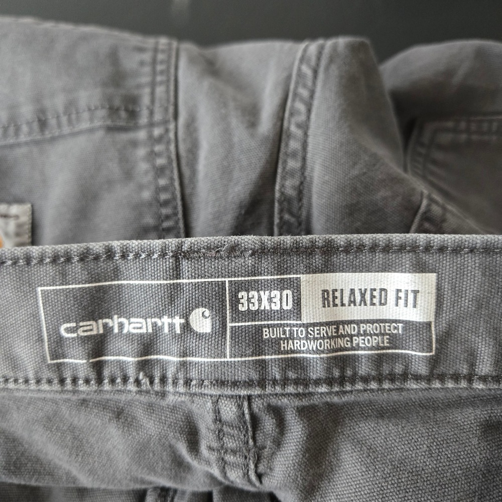 Carhartt Mens Gray Rugged Flex Relaxed Fit Canvas Work Pants 33x30 Gorp Street - Picture 5 of 12